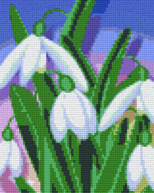 Snowdrops Four [4] Baseplate PixelHobby Mini-mosaic Art Kit